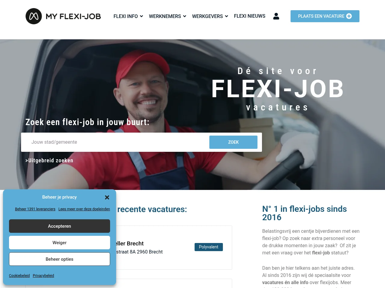 My Flexi-Job screenshot My Flexi-Job job board platform screenshot showing job search interface
