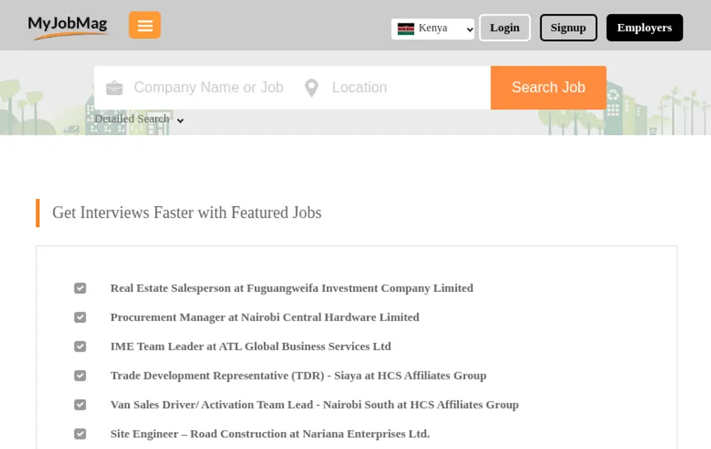 MyJobMag screenshot MyJobMag job board platform screenshot showing job search interface