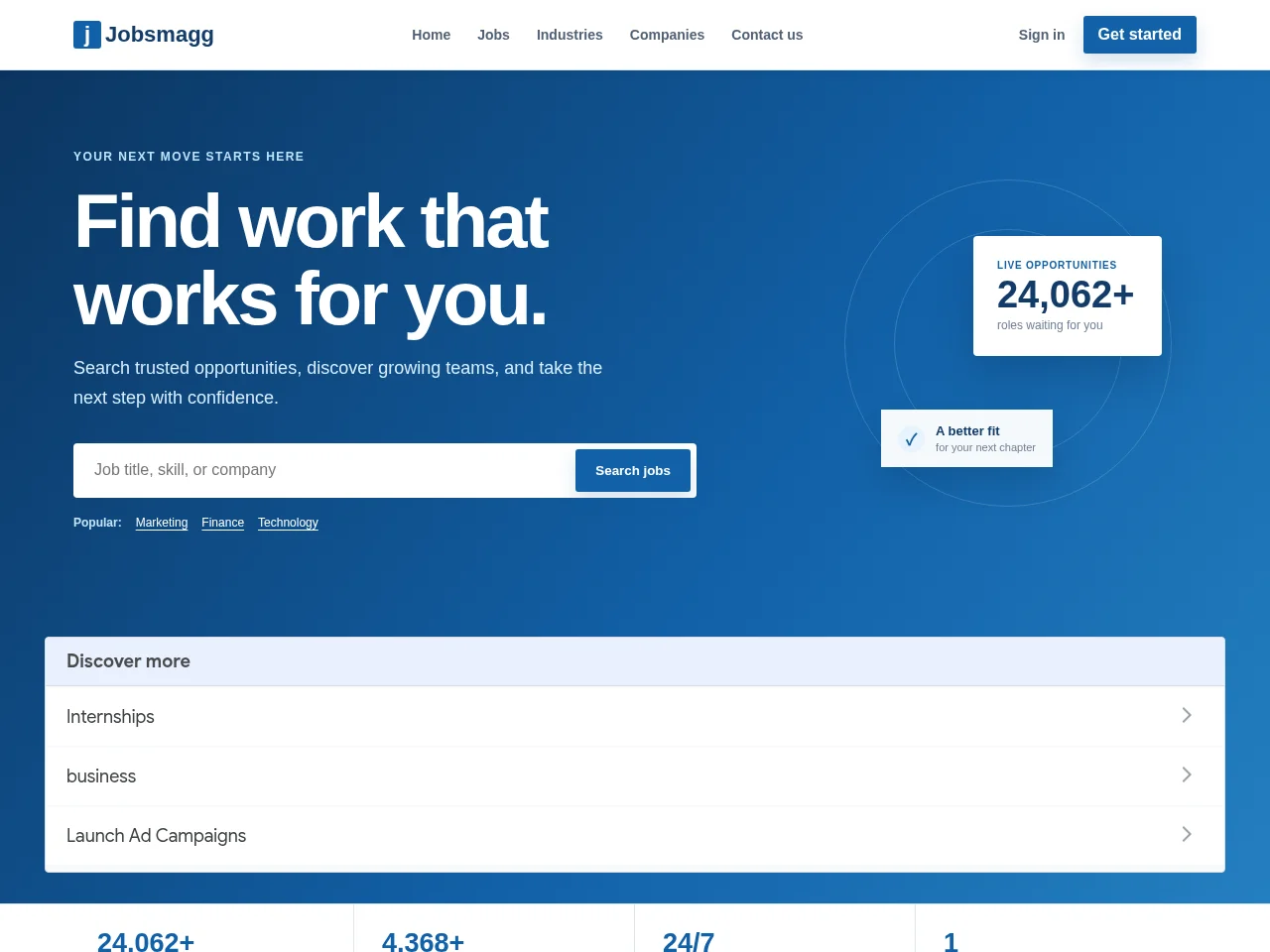 Jobsmagg screenshot Jobsmagg job board platform screenshot showing job search interface