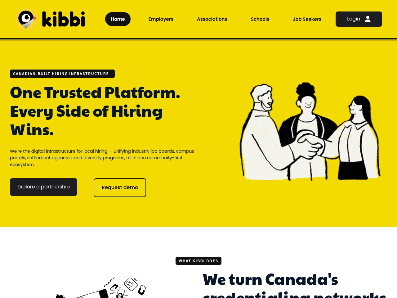 Kibbi job board platform screenshot showing job search interface