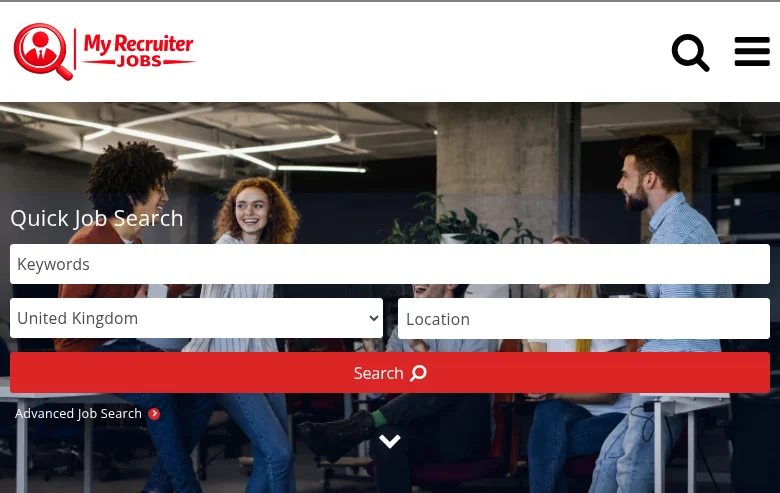 My Recruiter Jobs job board platform screenshot showing job search interface
