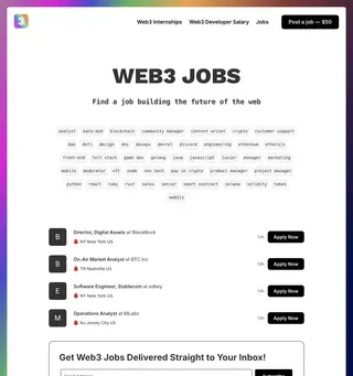 myweb3jobs.com platform preview