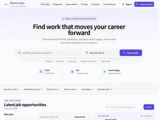 Mzansi Jobs platform preview
