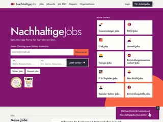 NachhaltigeJobs platform preview