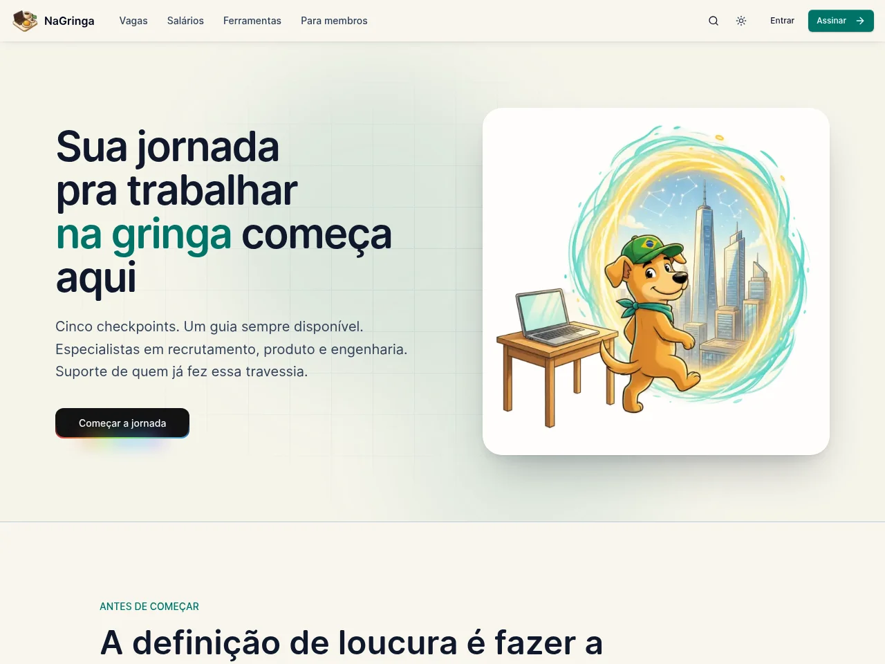 NaGringa website screenshot
