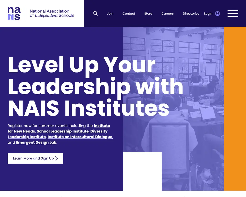 National Association of Independent Schools job board platform screenshot showing job search interface