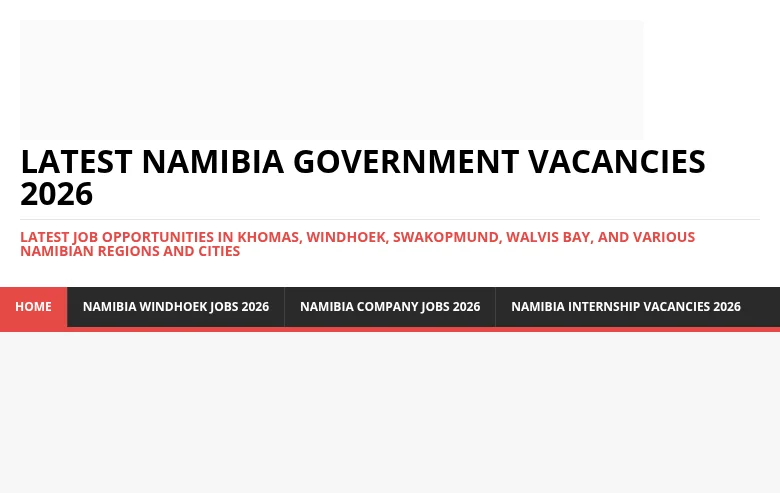 The Jobs Quest Namibia job board platform screenshot showing job search interface