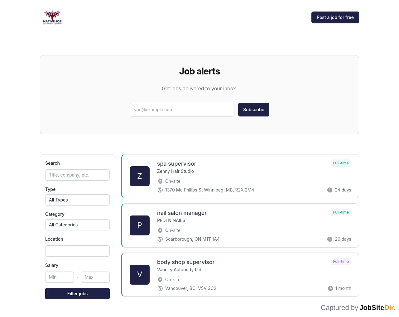 Native Job screenshot Native Job website screenshot
