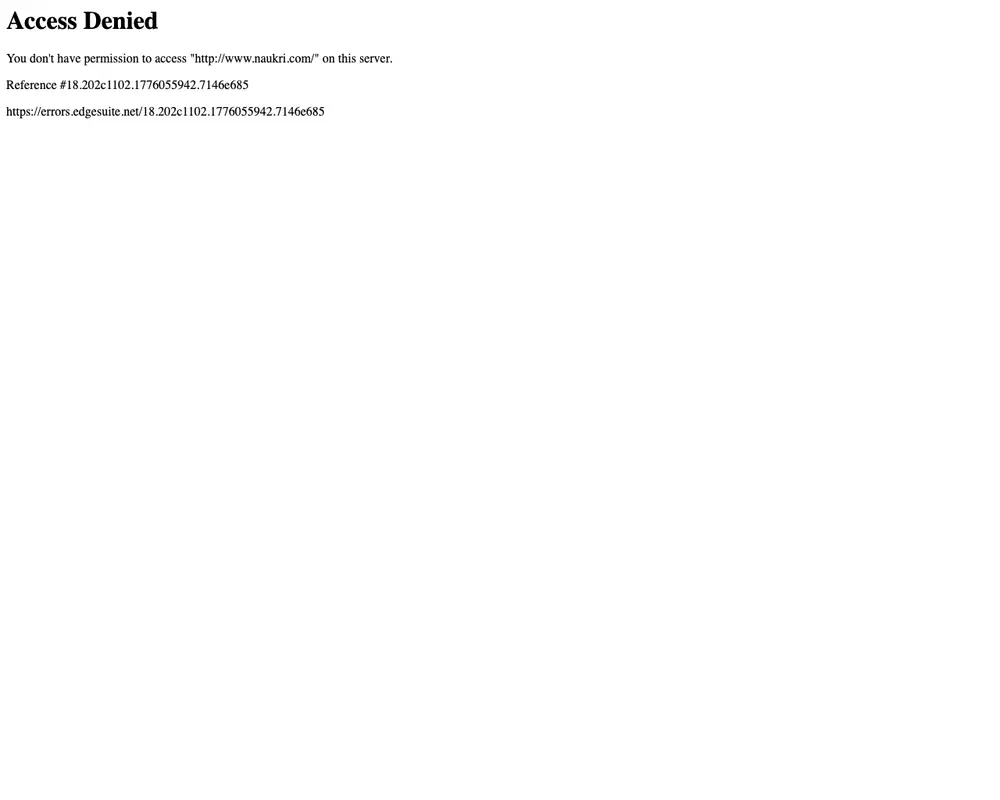 Naukri.com job board platform screenshot showing job search interface
