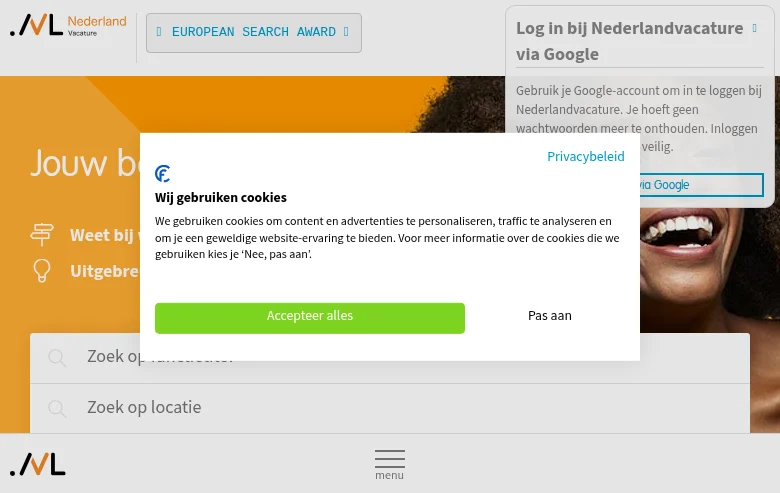 nederlandvacature.nl screenshot nederlandvacature.nl job board platform screenshot showing job search interface