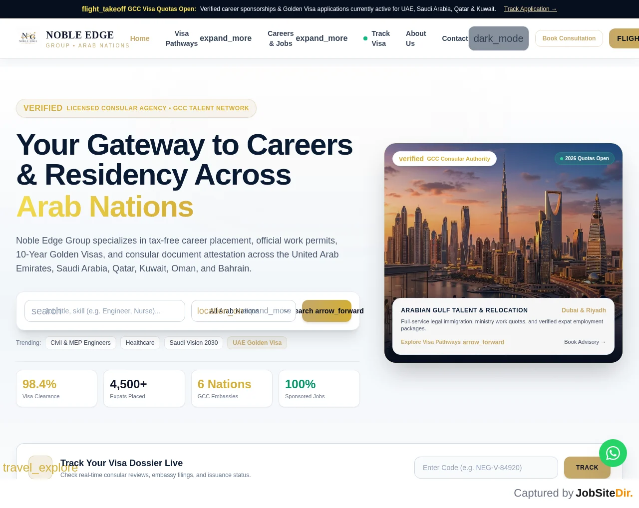 Noble Edge Group website screenshot