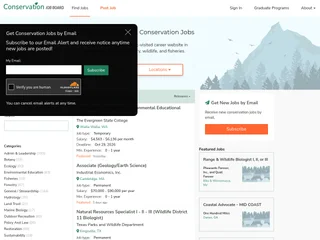 Conservation Job Board platform preview Conservation Job Board platform preview