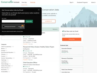 Conservation Job Board screenshot preview Conservation Job Board screenshot preview