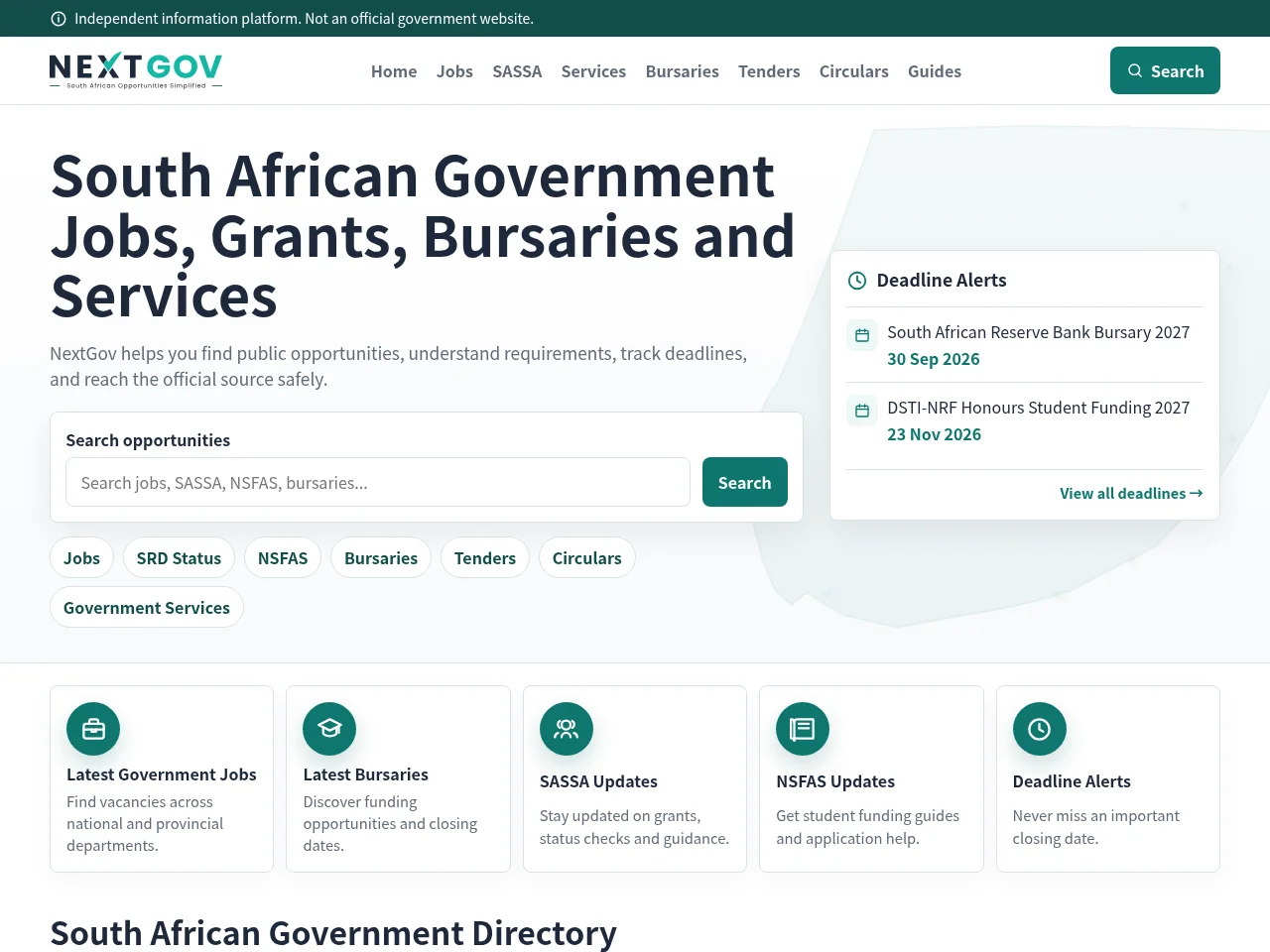 NextGov job board platform screenshot showing job search interface