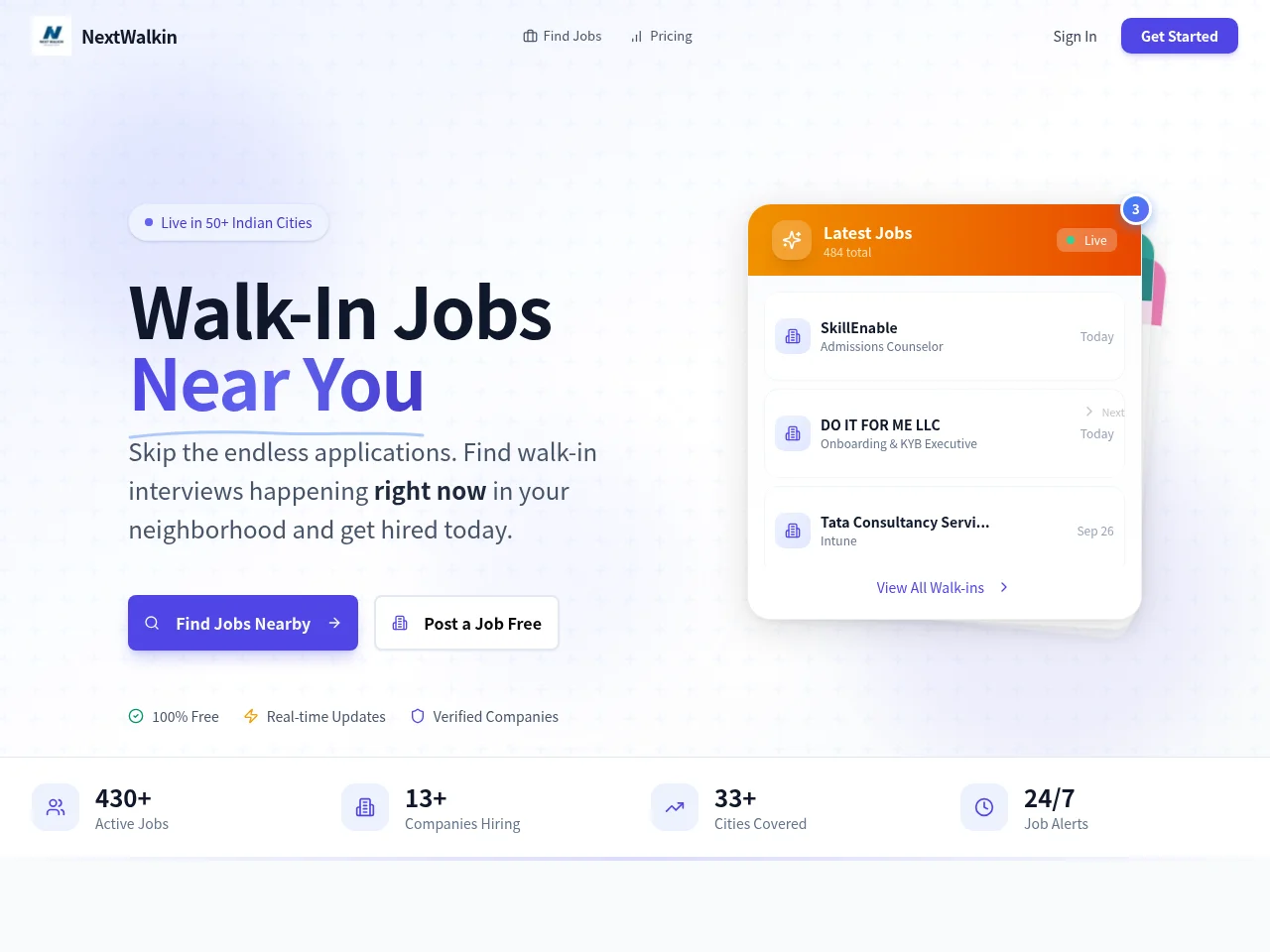 NextWalkin screenshot NextWalkin job board platform screenshot showing job search interface
