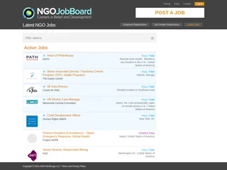 NGO Job Board platform preview