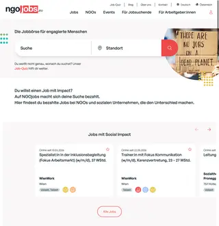 NGOjobs.eu platform preview