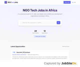 NGO Tech Jobs platform preview