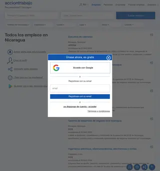 Acciontrabajo Nicaragua platform preview