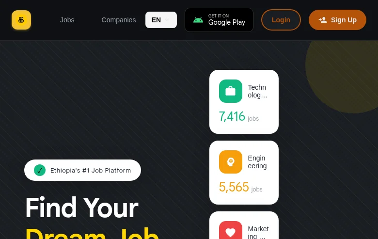 NibJobs job board platform screenshot showing job search interface
