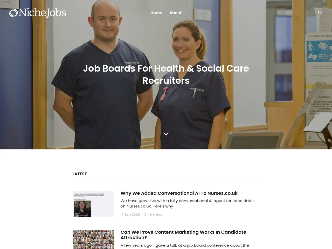 Niche Jobs screenshot Niche Jobs job board platform screenshot showing job search interface