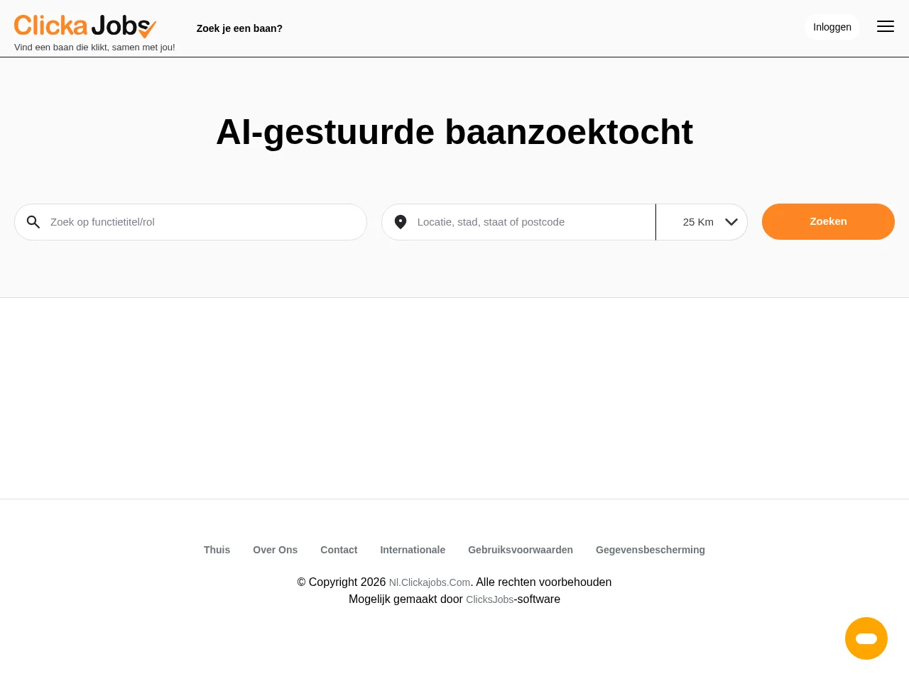 ClicksJobs job board platform screenshot showing job search interface
