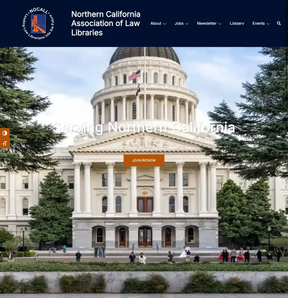 Northern California Association of Law Libraries job board platform screenshot showing job search interface