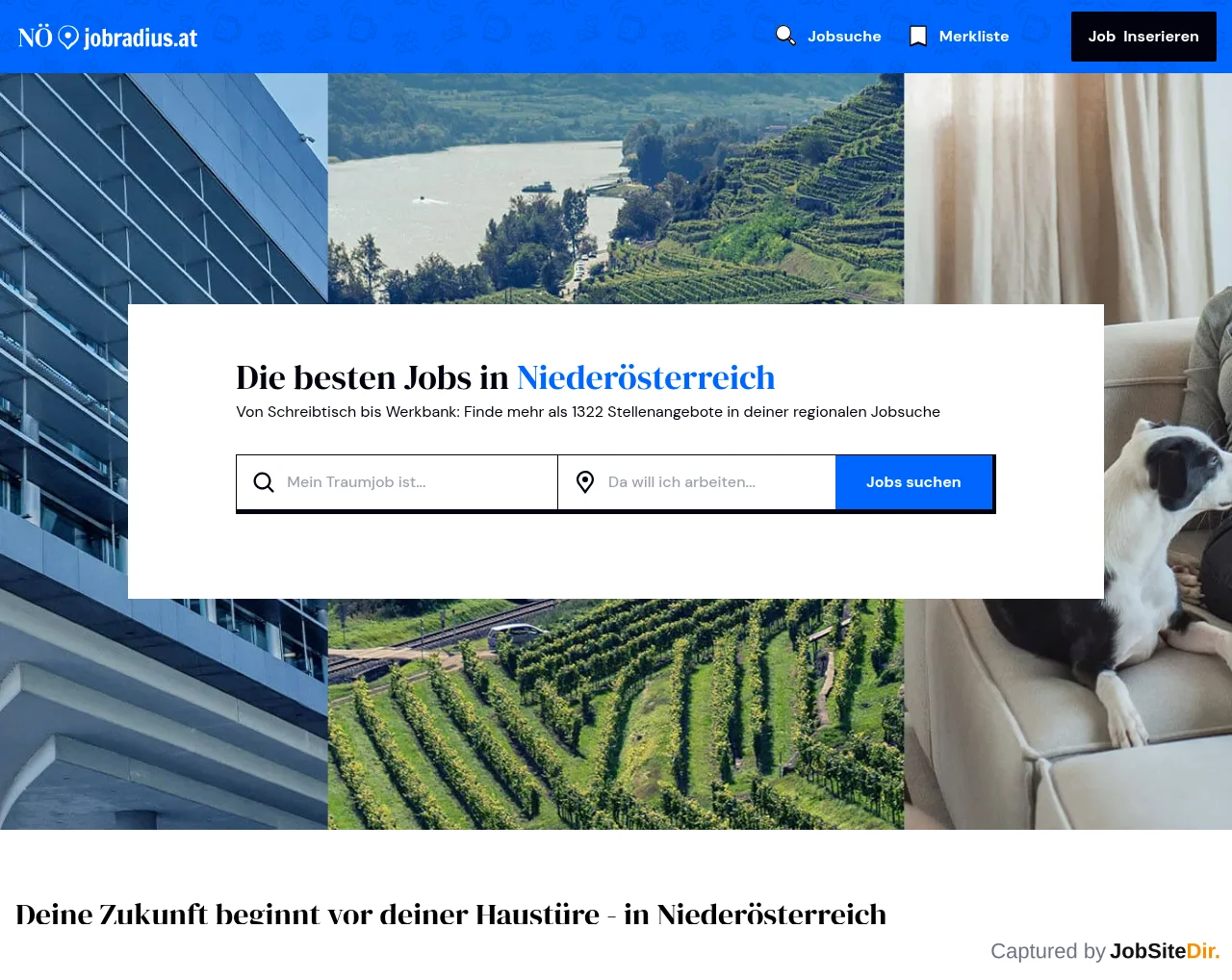 Jobradius Niederösterreich website screenshot