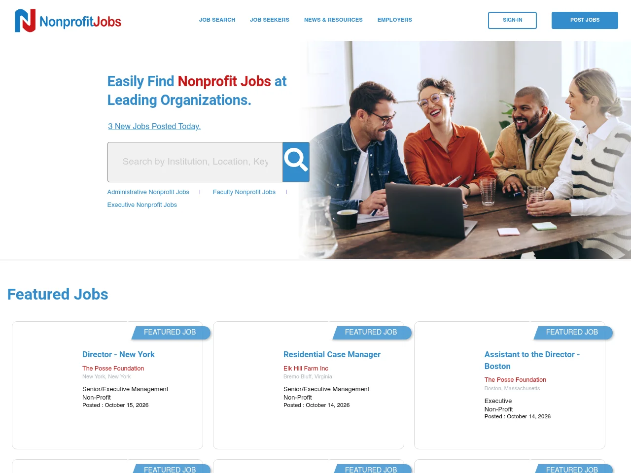 NonprofitJobs.net screenshot NonprofitJobs.net website screenshot