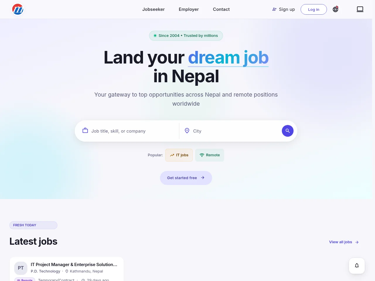 Mustakbil.com job board platform screenshot showing job search interface