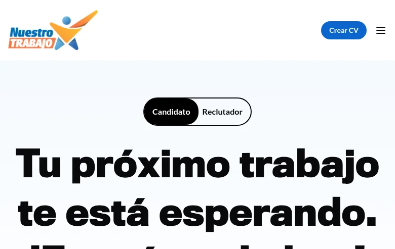 Nuestro Trabajo screenshot Nuestro Trabajo job board platform screenshot showing job search interface