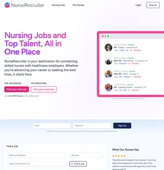 NurseRecruiter.com platform preview