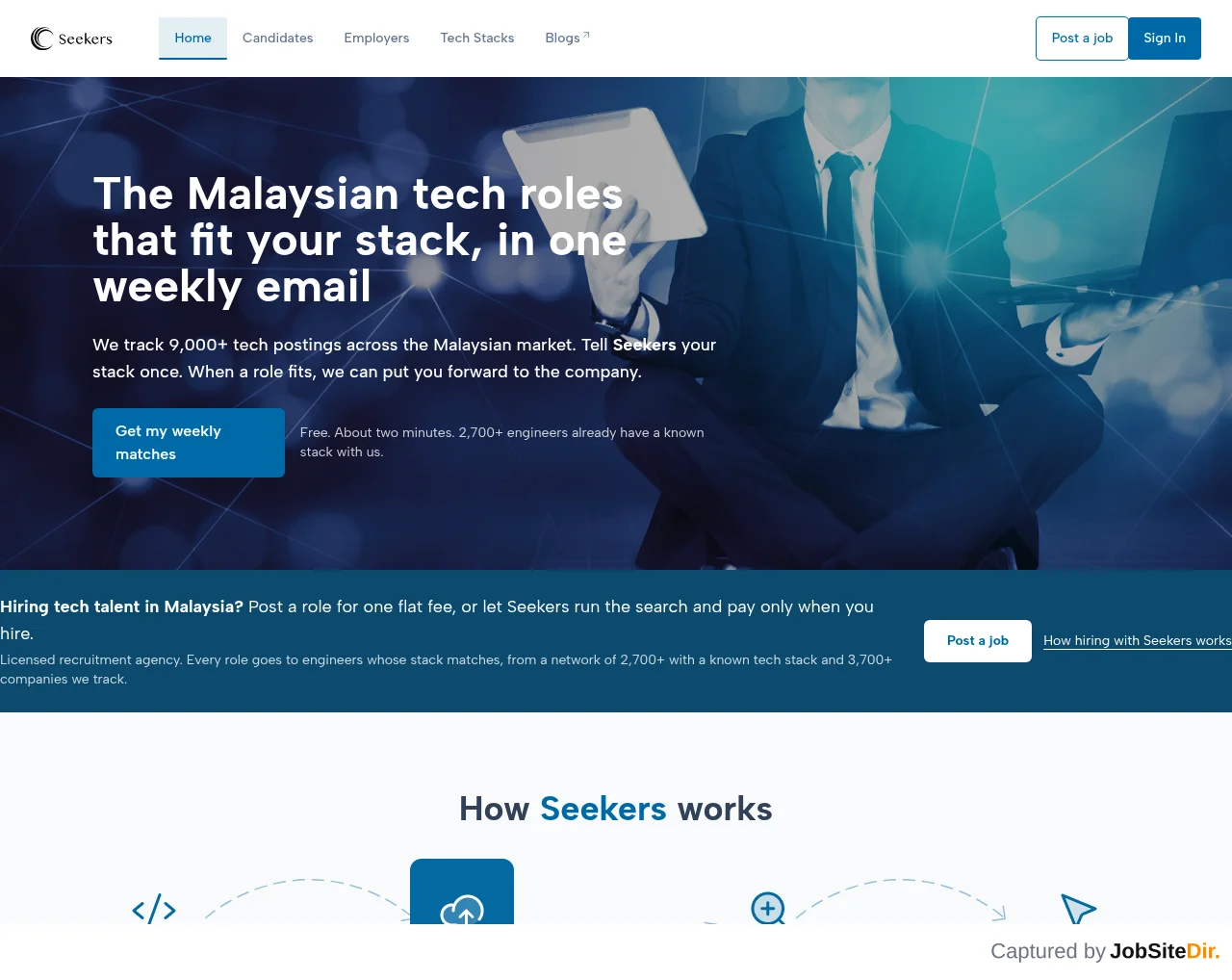 Seekers website screenshot