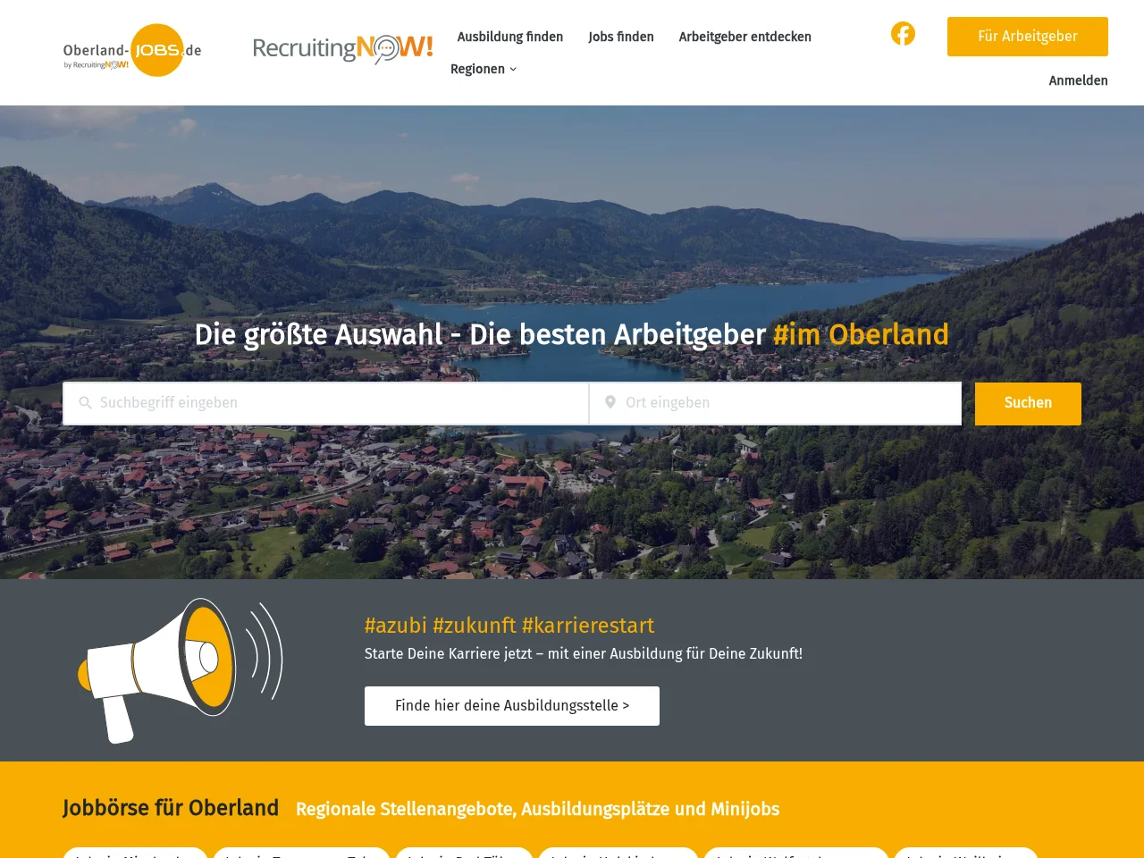 Oberland-JOBS screenshot Oberland-JOBS job board platform screenshot showing job search interface