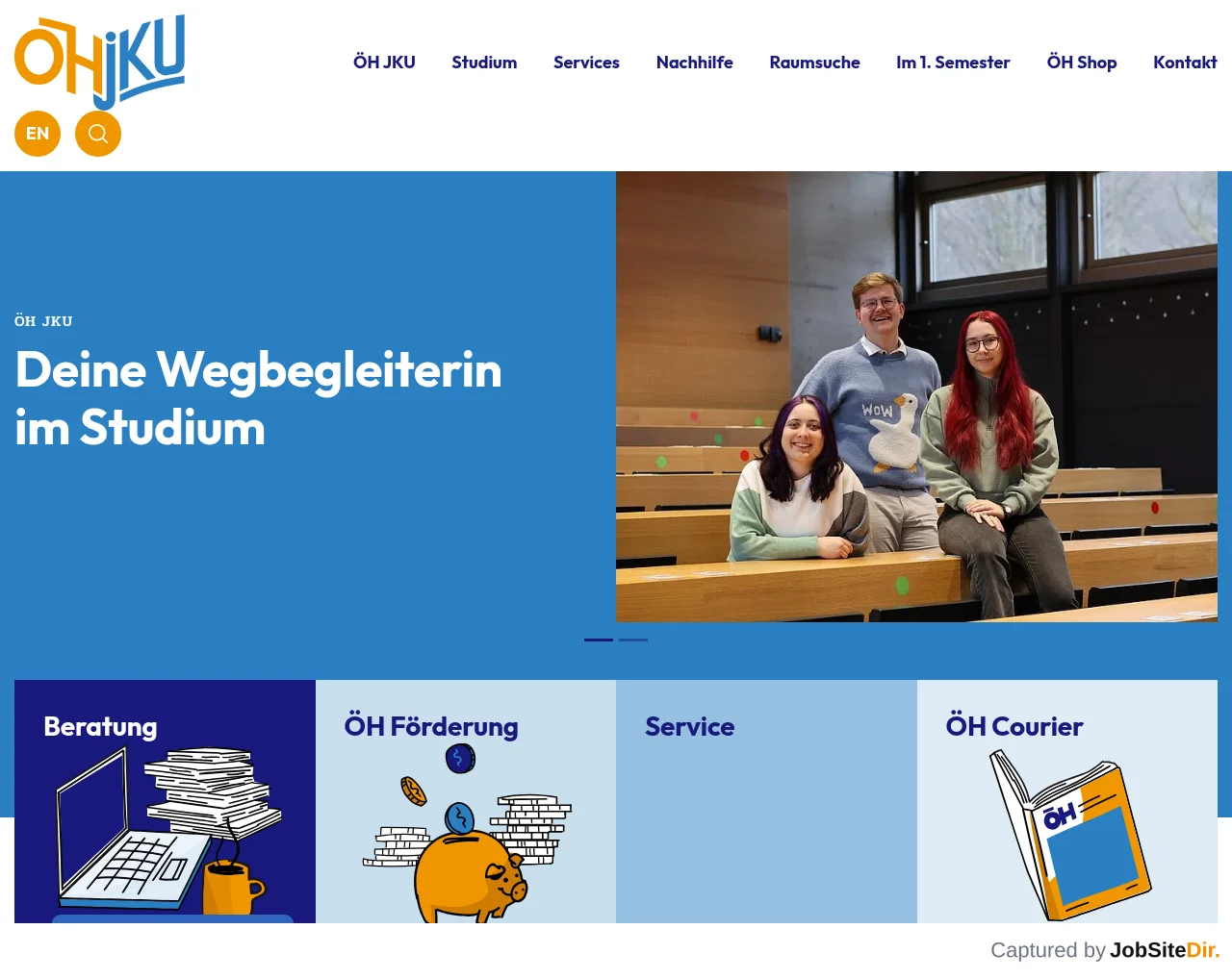 ÖH JKU screenshot ÖH JKU website screenshot