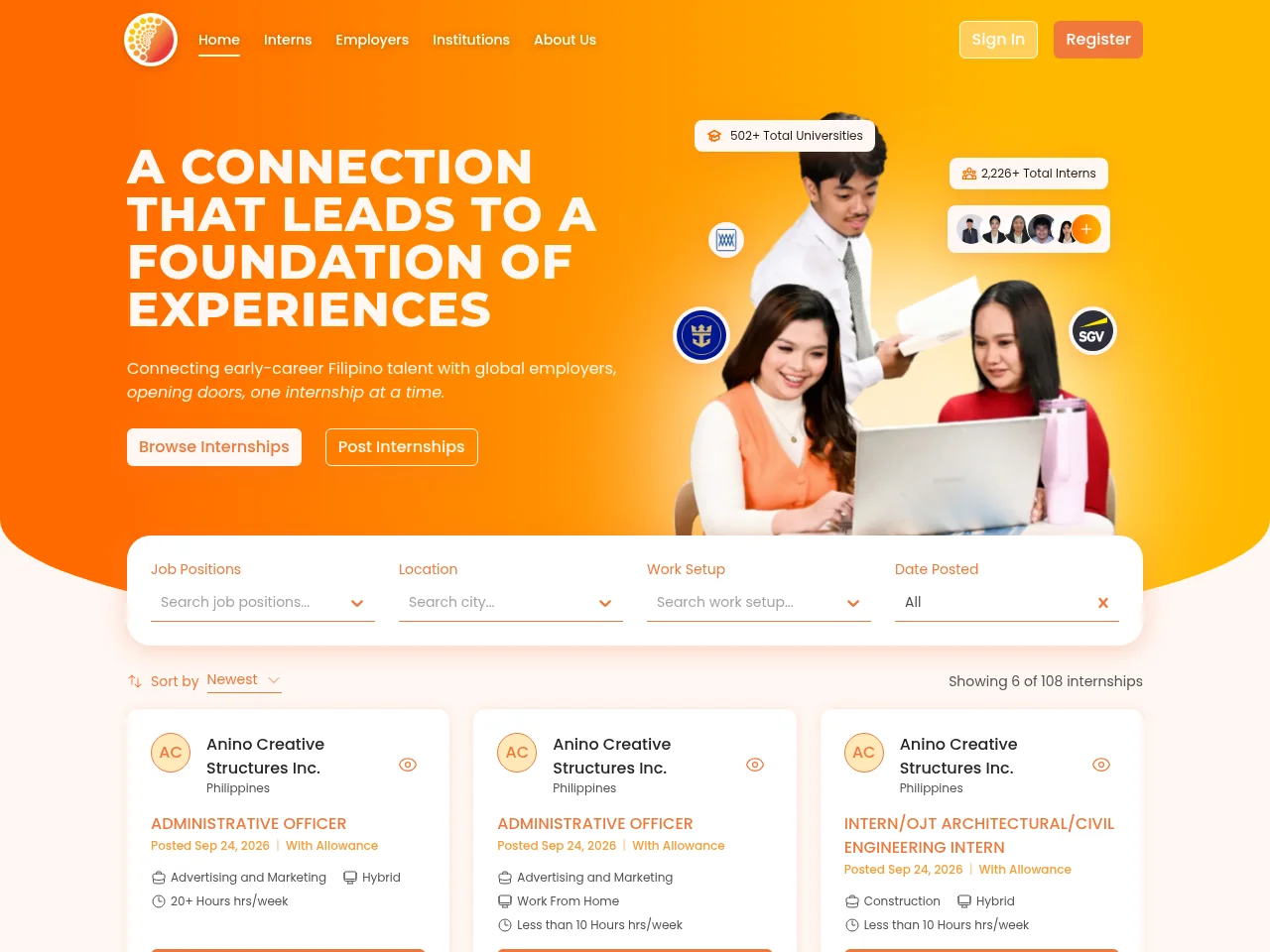 OJT Connect screenshot OJT Connect job board platform screenshot showing job search interface