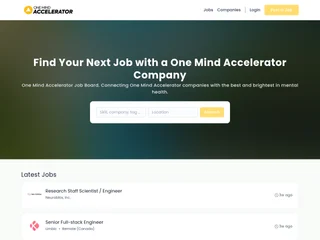 One Mind Accelerator Job Board platform preview