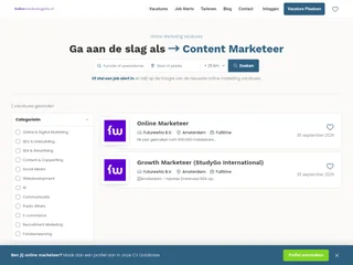 OnlineMarketingjobs.nl platform preview