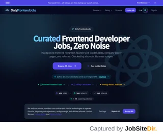 OnlyFrontendJobs platform preview