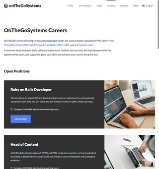 OnTheGoSystems Careers platform preview