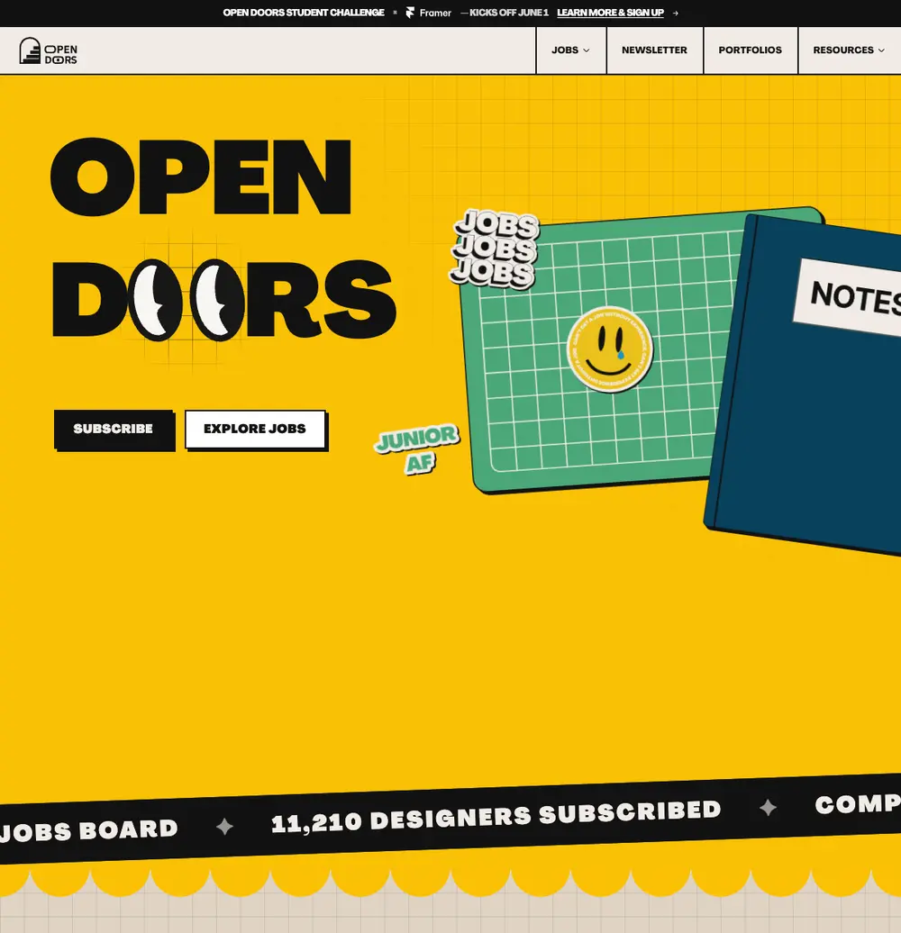 Open Doors Careers screenshot Open Doors Careers job board platform screenshot showing job search interface