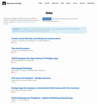 Open Source Design Jobs platform preview