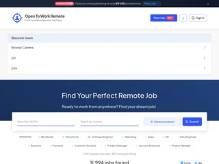 OpenToWorkRemote platform preview OpenToWorkRemote platform preview