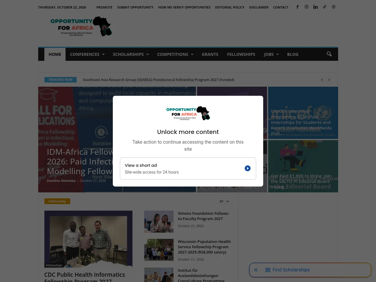 Opportunity For Africa website screenshot