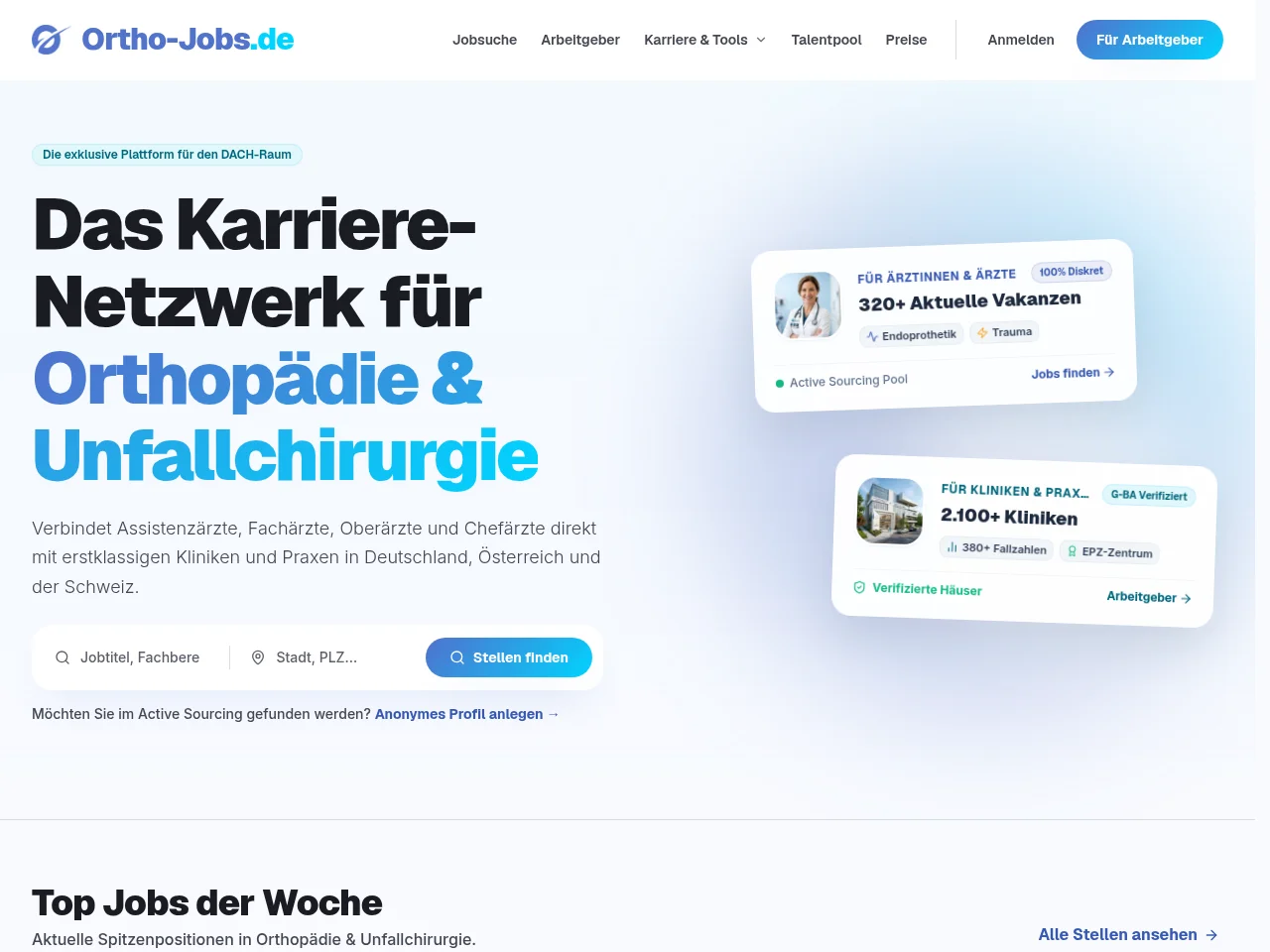 Ortho-Jobs.de website screenshot