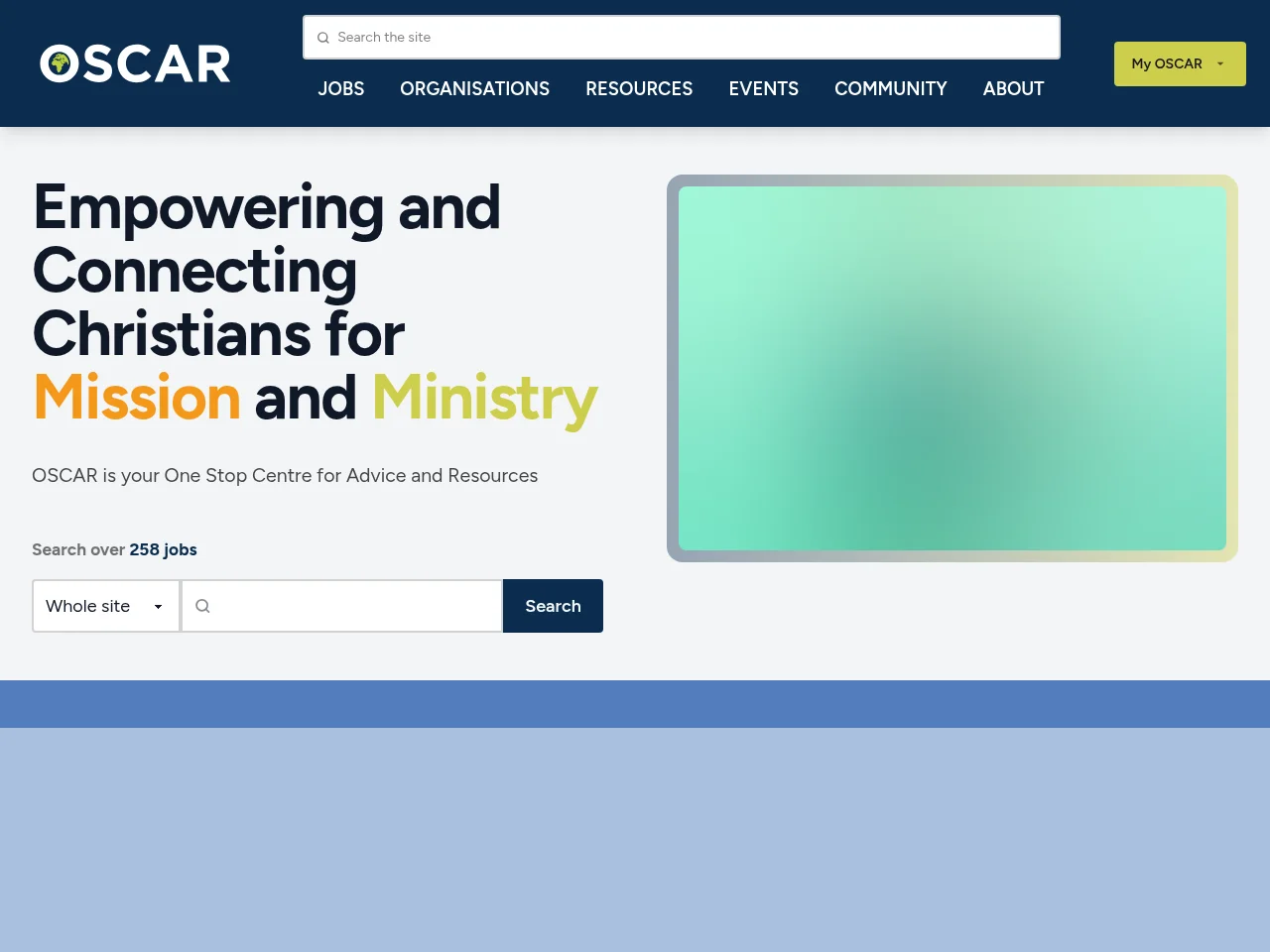 OSCAR job board platform screenshot showing job search interface