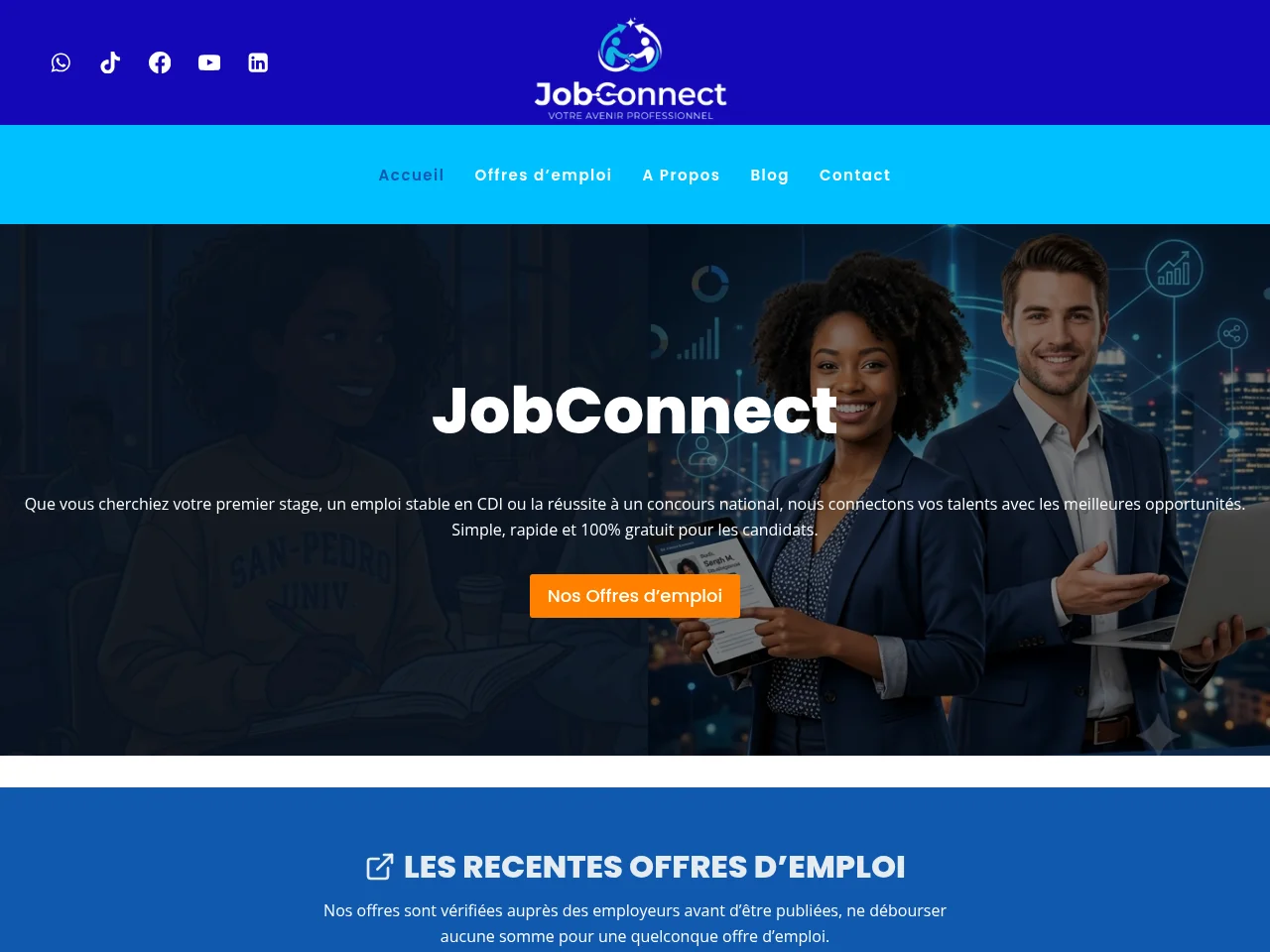JobConnect screenshot JobConnect job board platform screenshot showing job search interface