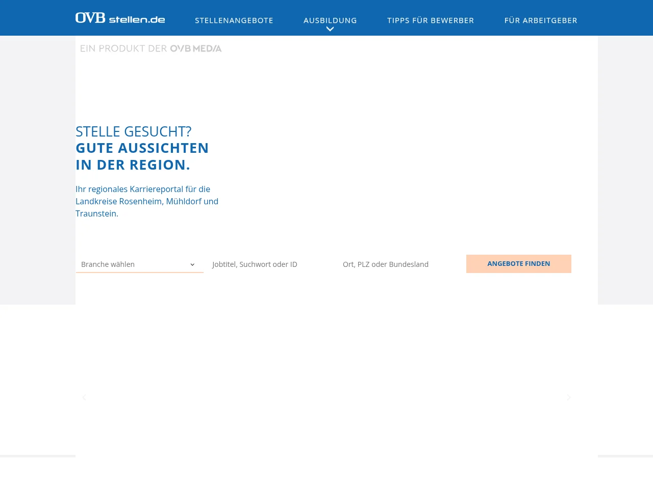 OVBstellen.de screenshot OVBstellen.de job board platform screenshot showing job search interface