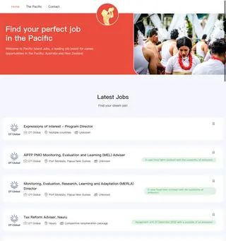 Pacific Island Jobs platform preview