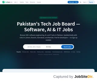 PakTechJobs platform preview PakTechJobs platform preview